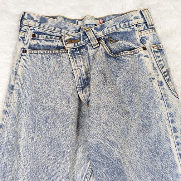 Levi's Urban Renewal Acid Wash Reworked Remade Crossover Tapered Leg Jeans - Picture 6 of 15